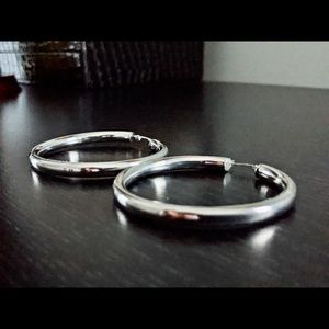 Silver Hoop Fashion Earrings